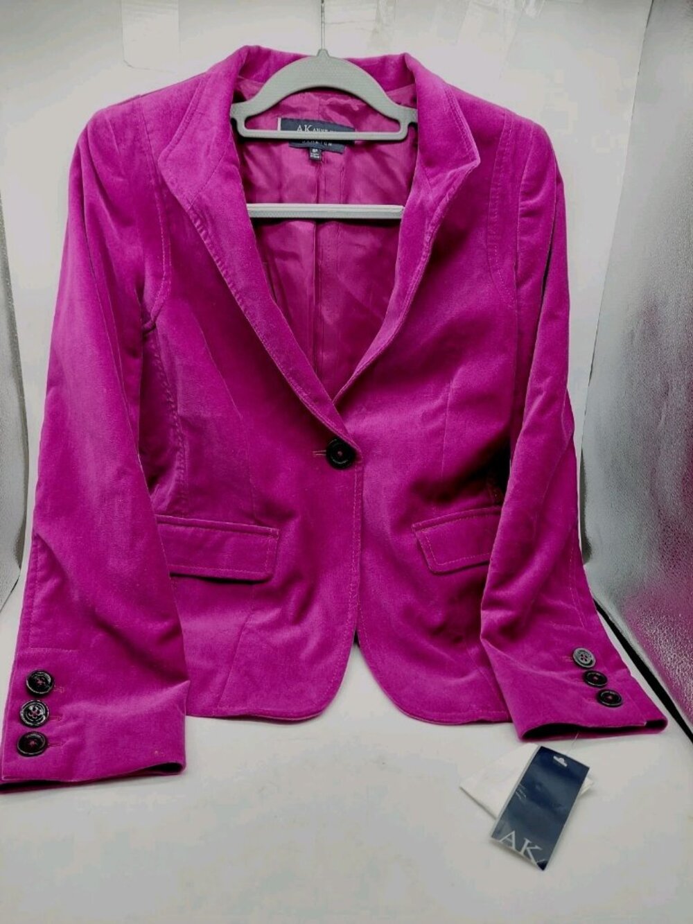 Anne Klein Womens Blazer Jacket Size 8P Purple Violet NWT 8 Petite Length 24"